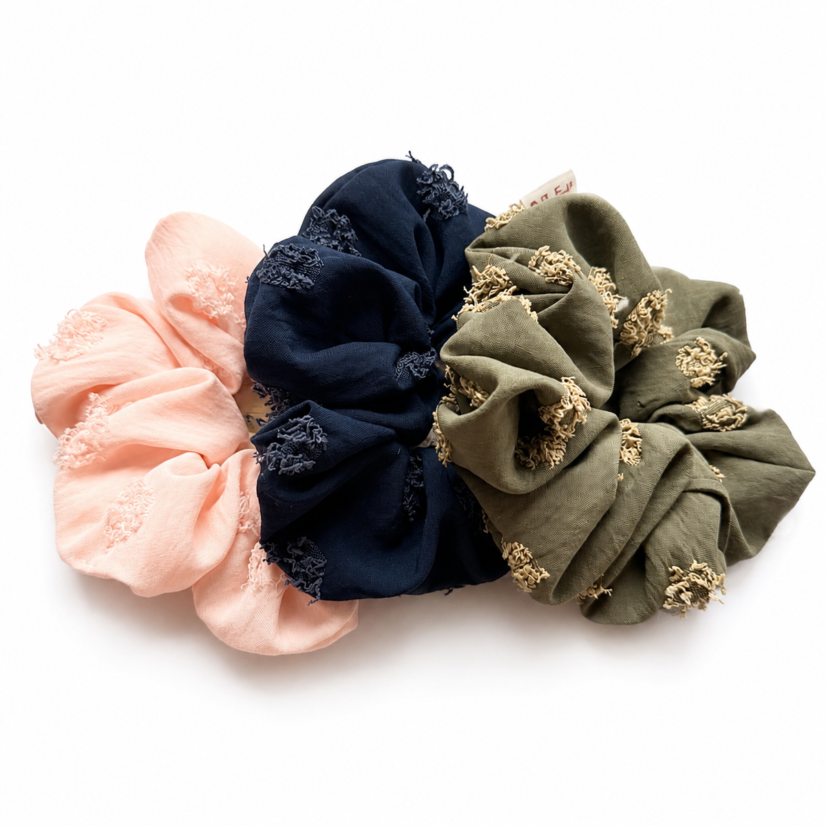 Scrunchie M - crepe de seda Kit 03 cores